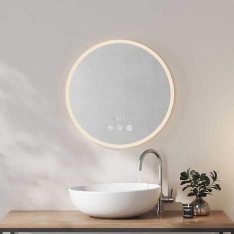 Heilmetz Espejo Baño Redondo Con Reproductor Bluetooth Espejo de baño LED de luz neutra 60cm (1/5)