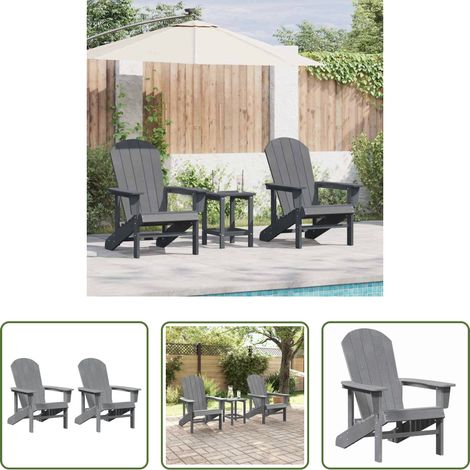 Terrassenstuhl - Gartenstuhl 2 pcs Hellgrau 82 x 74 x 92 cm Polyethylen (1/5)