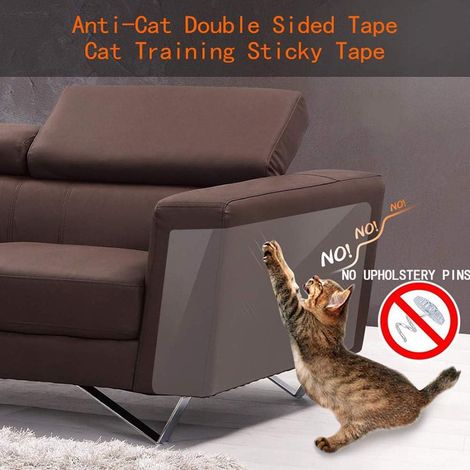 Protections anti-griffures transparentes pour chiens et chats, protègent les meubles et canapés des griffes. Autocollantes, lot de 8, 43,2 cm de longueur x 30,5 cm de largeur. (1/5)
