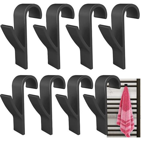 Crochets porte-serviettes et porte-chapeaux pour radiateurs domestiques, crochets universels pour portes de salle de bain compatibles avec les radiateurs de toilettes