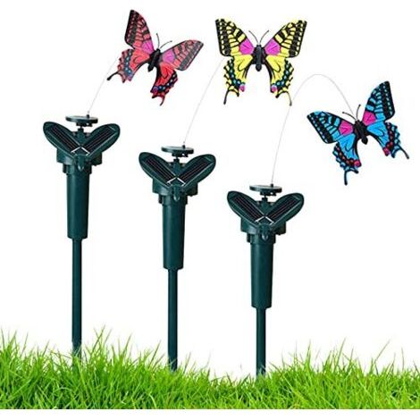 Veesper 3pcs Ornements de Jardin Solaire Flottant, Papillons Volants décor Solaire extérieur pour Cour, Patio et passerelles, Couleurs aléatoires (1/5)