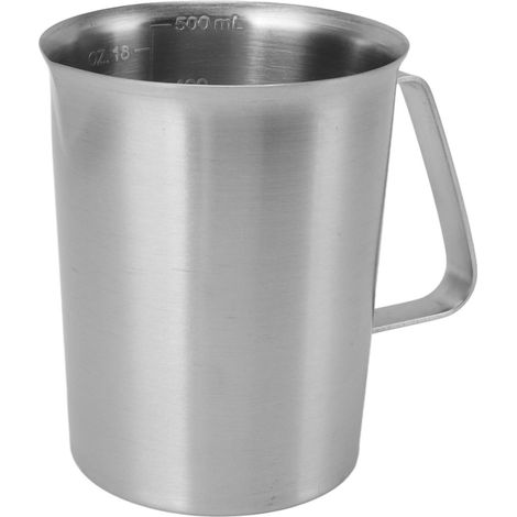 Milchkännchen aus Edelstahl 304, Milchaufschäumkännchen, Milchbecher mit Henkel, 500 ml (1/5)