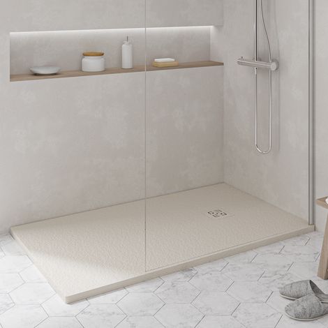 KOES - Receveur de douche en résine modèle NILO – 90x170 – Crème RAL 1013 (1/5)