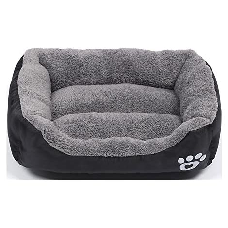 Lit pour Chien et Chat de Petite Race Coussin de Couchage pour Chien Panier Doux et Lavable Canapé pour Chat Noir Taille M (1/3)