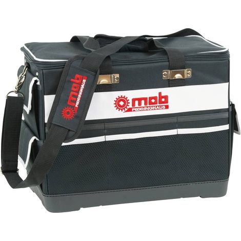 Mob Outillage – Sac à outils textile 37,5 L – Dimensions L44 x l25 x H36 cm – 16 poches intérieures et 11 extérieures – Base étanche en polyéthylène