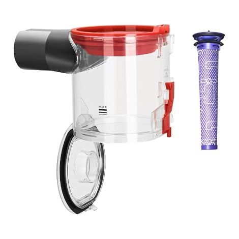 Cubo de basura mejorado para aspiradoras Dyson V7 V8 SV10 SV11, piezas de repuesto, accesorio de cubo de basura transparente mejorado, cubo de repuesto robusto para V7 V8 Animal Absolute Fluffy