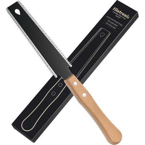Flintronic Scie Japonaise, Scie à Main avec Double Tranchant de 12/15 TPI, 150mm Lame Flexible, Scie à Traction Portable Menuisier pour Bois, Plastique et Stratifiés (1/5)