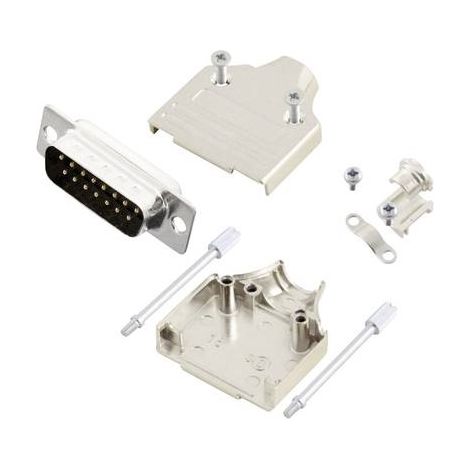 MH Connectors MHDM15-DB15P-K KIT connettori maschio SUB-D 180 ° Numero Poli (num): 15 Punte a saldare 1 pz.