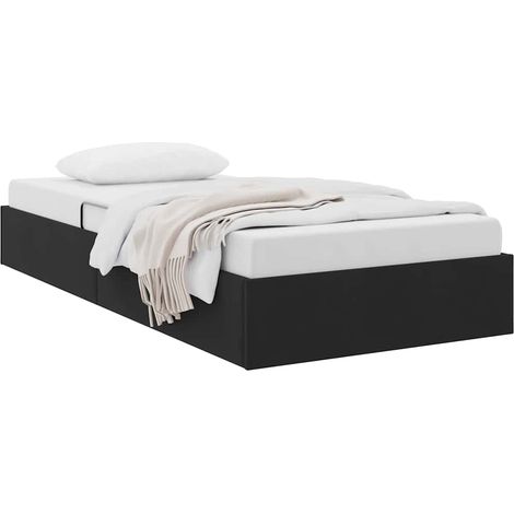 Storage Bed with Headboard Black 90 x 190 cm Velvet vidaXL
