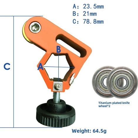 Tête de coupe Jiamin 22mm pour carrelage céramique – coupe pierre, couteau poussoir type T, grande roue + 2 lames titane (1/5)