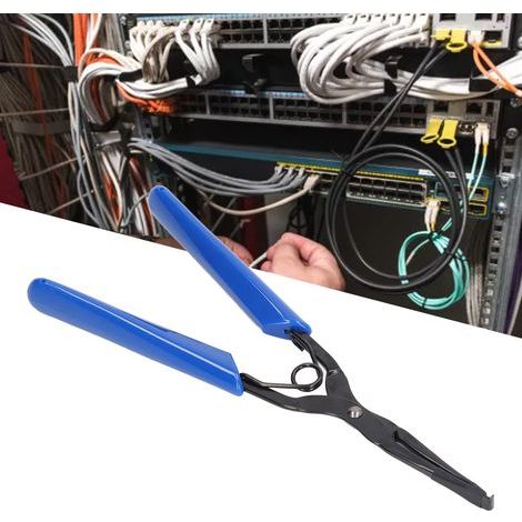 Pince à nez long pour connecteurs fibre optique, outil d'insertion et extraction avec poignée antidérapante (1/5)