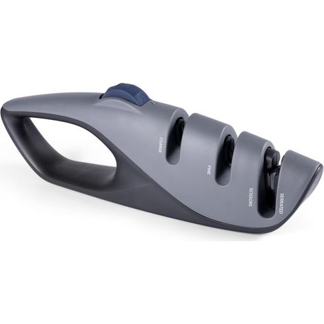 Afilador de cuchillos japonés Crezuo ajustable de 5 ángulos, afilador de cuchillos de cocina de 3 etapas para tijeras y cuchillos de cocina, afiladores con tecnología de bloqueo de ángulo.-Crezuo