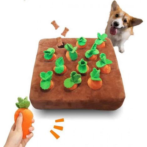 Tapis olfactif, jouet interactif pour chien, peluche, carotte, fruits, potager, poupée éducative pour jeunes enfants. (1/3)