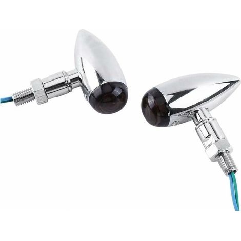 Keenso 2pcs Feux de Clignotants de Moto Bullet LED Indicateur Ambre Clignotant Lumière Ampoule Arrière