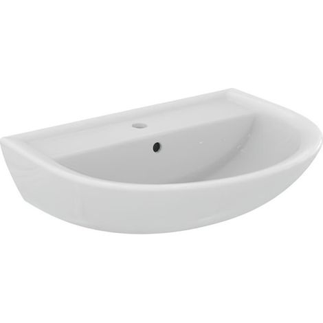 Lavabo 65x50 cm in ceramica bianco lucido - Ideal Standard Eurovit - Con colonna