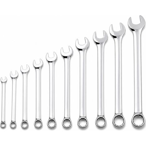 Jeu de 10 clés mixtes à œil et plate finition miroir (1/5)