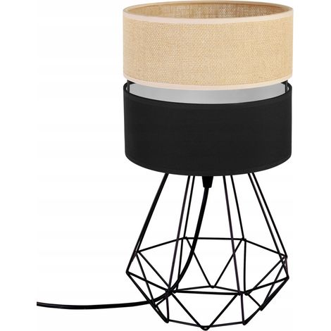 LAMPADA DA TAVOLO PARALUME IN JUTA 20 CM NERO