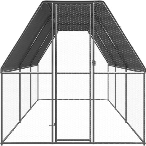 vidaXL Außengehege für Hühner 2x6x2 m Verzinkter Stahl