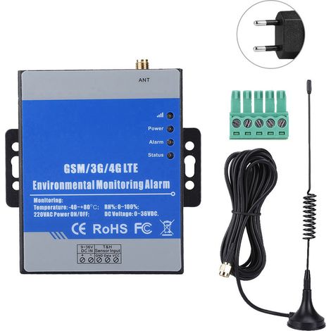 RTU5023 Détecteur GSM à distance Alarme Température Humidité avec Rapport Temporisé (Prise UE 100-240V)