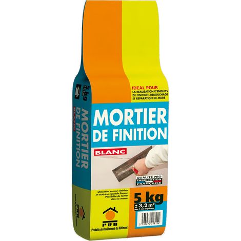 Mortier de Finition Blanc 5kg - Enduit de Lissage Prêt à Gâcher, Haute Adhérence - Rebouchage, Réparation et Finition Murs et Sols Intérieurs/Extérieurs, Application Manuelle, Grain Fin (1/4)