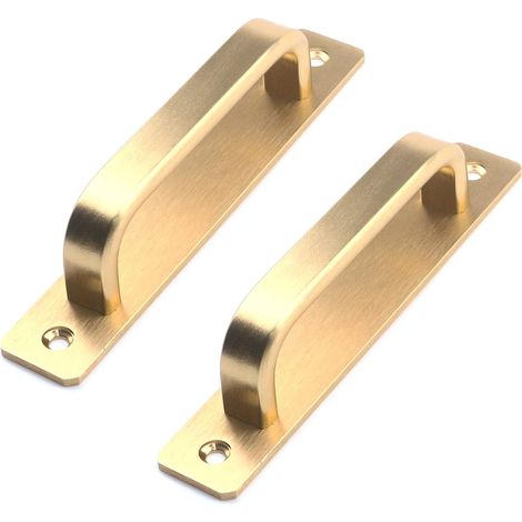 Tirador para puerta corredera, tirador para armario, distancia entre orificios de 160 mm, color dorado, dos piezas. (1/5)