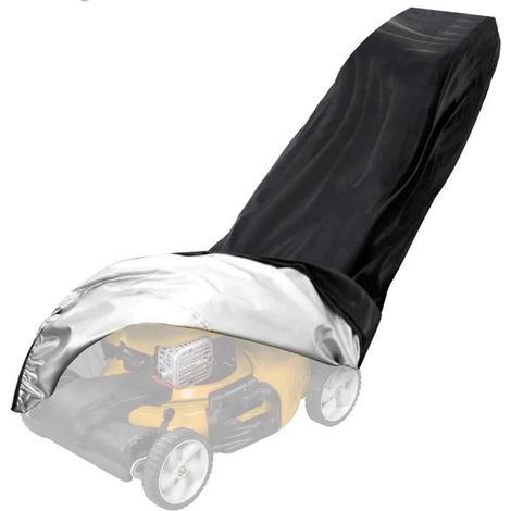 Housse de Tondeuse Gazon Imperméable, Bâche de Protection pour Tondeuse à Gazon pour Rangement Extérieur, Oxford 420D Housse de Tracteur de Jardin avec Cordon de Serrage, Noir (1/5)