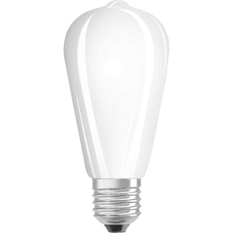 Ampoule LED à filament OSRAM avec culot E27, blanc chaud (2 700 K), style Edison, 6,5 W, remplacement pour ampoule à incandescence de 55 W, givrée, LED Retrofit CLASSIC ST, paquet de 10