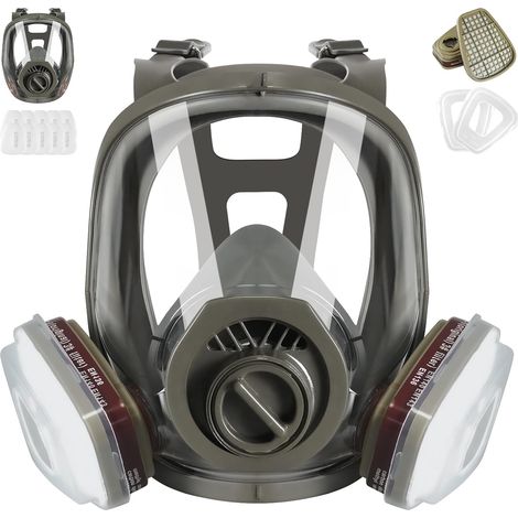 Dust Mask with Filters, Reusable Respiratory Protection Masks, 6800 Chemical Gas Mask for Painting, Working, Sanding, Graffiti (1/5)