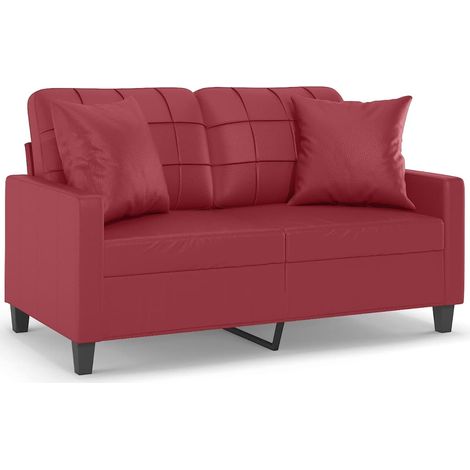 Canapé 2 places，Sofa pour Salon，Banquette avec oreillers bordeaux 120 cm similicuir CFW275425 (1/5)