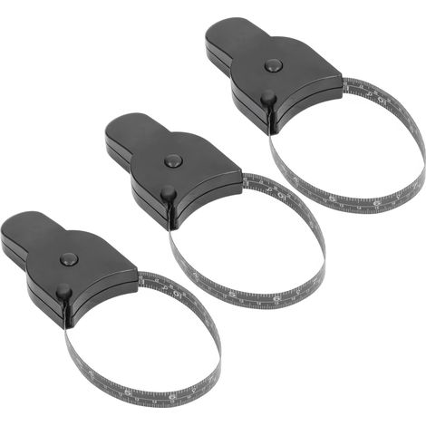 Mètre ruban portable miniature en 3 parties (noir, ruban de couture de précision, centimètres, pouces, ruban de mesure de la taille) (1/5)