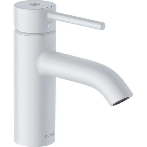 Kludi Bozz - Grifo de lavabo con desagüe Push-Open, blanco mate 382665376
