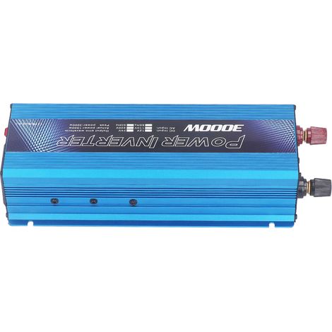 Convertisseur de puissance sinus pur 3000W 12V vers 110V 60Hz avec port USB et ventilateur de refroidissement, bleu (1/5)