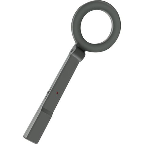 Tragbarer Metalldetektor ohne Batterie, robustes Metallgehäuse, akustischer und optischer Alarm, 180°-Schwenkspule, tragbares Sicherheitsgerät für Flughafenkontrollen