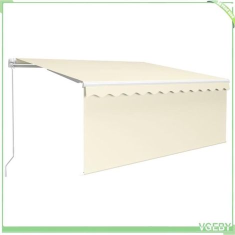 Auvent rétractable manuel - FAFEICY - 3069282 - 3,5x2,5 m - Crème - LED solaire (1/5)