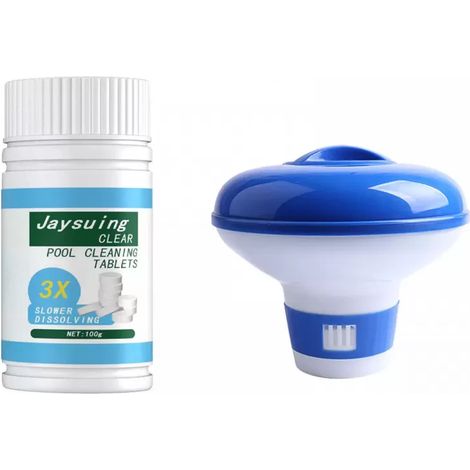 100 à 300 comprimés nettoyants pour piscine + distributeur flottant de chlore pour spa