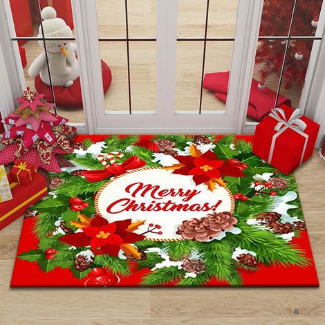 Tapis absorbant de Noël, tapis décoratif de Noël, paillasson d'entrée de Noël, tapis antidérapant de Noël, paillasson de Noël, moquette (1/5)
