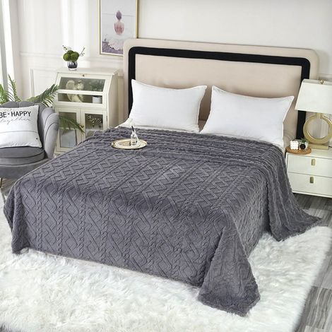 Couverture Double Face Flanelle-Taft - 70 x 100 cm - Pour Lit, Canapé ou Sieste - 9 Coloris Disponibles (1/2)