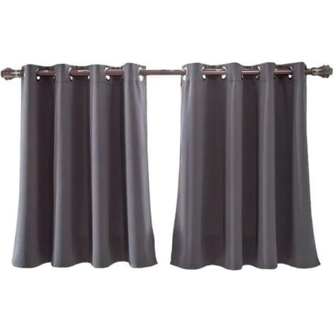 Vorhänge – 90 x 74 cm – Verdunkelnd – Dunkelgrau – Für den Innenbereich (1/5)