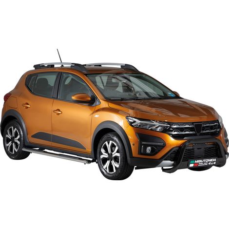 Pare-buffle Avant pour Dacia Sandero Stepway 2021-2026 63mm en Acier Inox Noir (1/5)