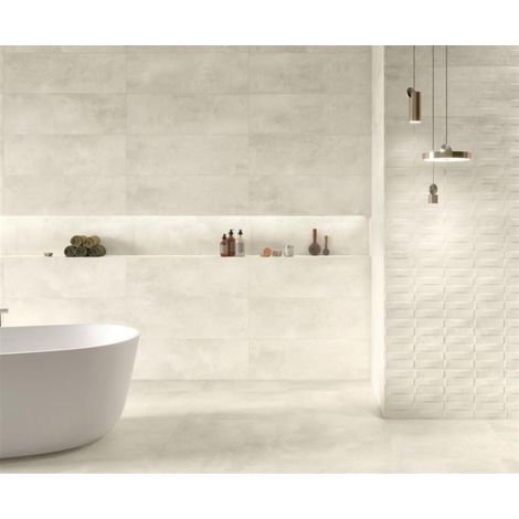 Carrelage de sol intérieur effet béton - Série GLADE (44.7x44.7 cm) - 44.7x44.7 - Branco mat -Epaisseur: 9.2 mm