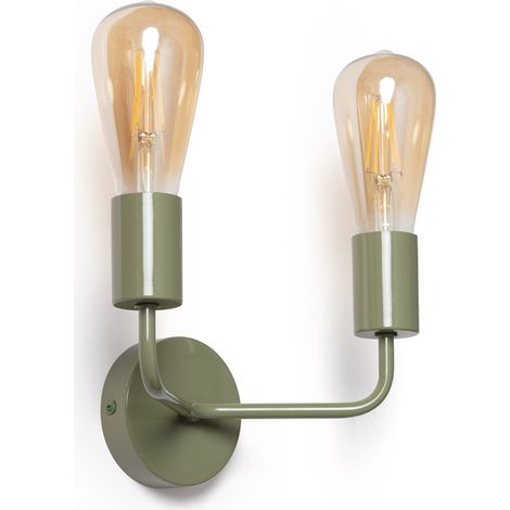 Lámpara de Pared de Metal 2 Focos Jayso Verde (1/5)