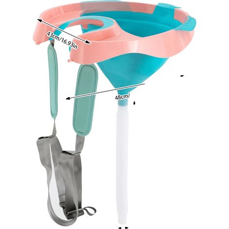 Haarwaschbecken, ergonomisches Design, verstellbares Abflussrohr, Blau und Pink (1/2)