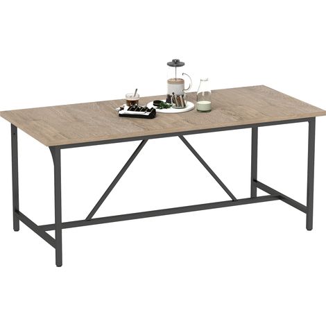 Moderner rechteckiger Tisch für 6-8 Personen in Holzoptik, Maße 180 x 80 x 75,5 cm, Naturfarbe