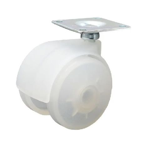 Ruota Nylon Mm.50 Neutra Con Piastra 42X42 (1/2)