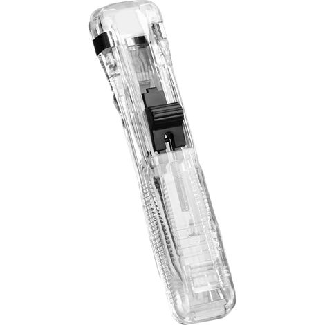 Distributeur pratique de pinces à papier transparent, multifonctionnel, durable et gain de temps pour documents et notes, tenue à la main. (1/5)