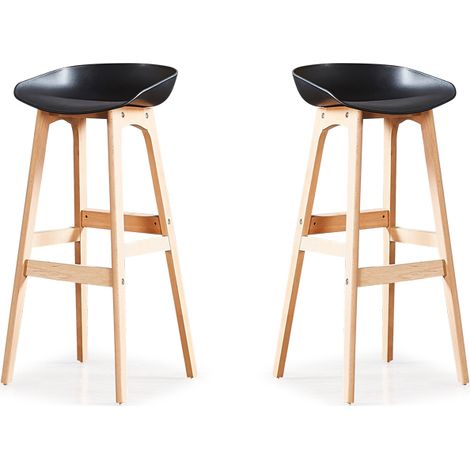 Lot de 2 chaises hautes noire - Bera (1/2)