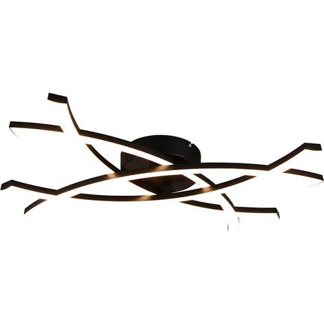 LED Deckenleuchte Deckenlampe Wohnzimmerleuchte schwarz 2500lm B 60 cm