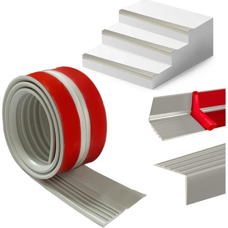 Nez de Marche Autocollant Profilé Antidérapant - Protection des Bords d'Escalier Anti-Chute, Imperméable et Résistant à l'Usure - Adapté Intérieur et Extérieur (1/5)