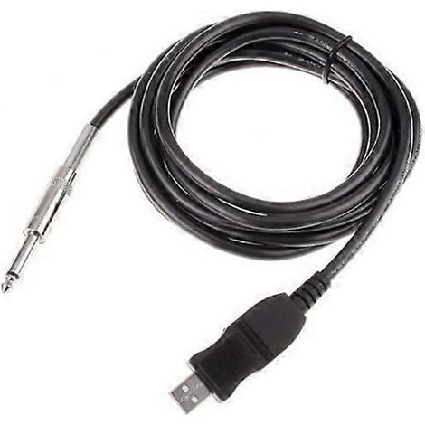 Adaptateur câble 3M pour guitare basse vers USB pour enregistrement PC/Mac (noir)-Black (1/2)