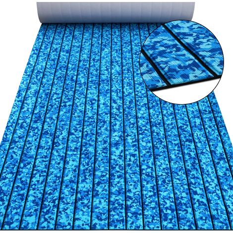 Tapis Bateau en Mousse Eva Camouflage 240x60/90cm, Faux Teck Tapis Pont de Bateau, Tapis Bateau Revêtement Sol, Tapis de Sol Piscine, Auto-Adhésif Tapis de Sol Synthétique pour Bateau Yacht (1/5)